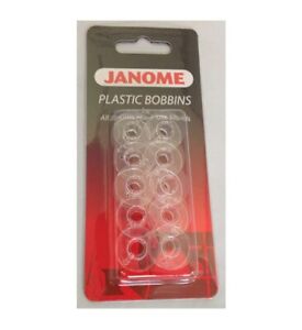 10 x Janome Plastic Bobbins For Home Use Modern Models No Retail Packaging 