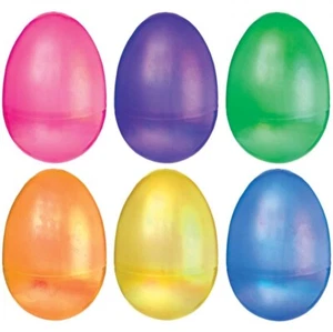 Pearlescent Fillable 3-inch Plastic Eggs 6 Per Pack Tableware Decoration - Picture 1 of 1