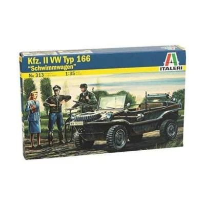Italeri 313 Kfz. II VW Typ 166 " Schwimmwagen " 1:3 5 Scala Plastic Kit - T48 - Immagine 1 di 4