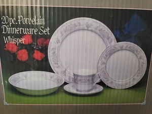20pc NEW Dinnerware Set Plates Bowls Cups “Whisper” Pattern No. 3536 - Picture 1 of 12