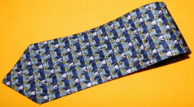 ERMENEGILDO ZEGNA MADE IN ITALY BLUE/GREY/YELLOW FLORAL TIE - DESIGNER TIES. - Image 1 of 3