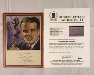 SIGNED By Billy Graham Inscribed & Autographed Photo Authenticated COA - Picture 1 of 4