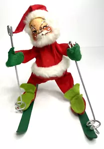 Vintage 1971 Annalee Mobilitee beweglicher Weihnachtsmann Skifahren Puppe 8" kitschig - Bild 1 von 8