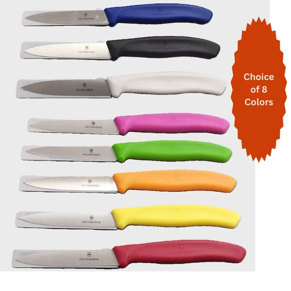 Faca de aparar de cozinha Victorinox fabricada na Suíça 3-1/4 polegadas lâmina - reta com ponta - Imagem 1 de 1