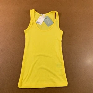 H&M Womens Size XS Yellow Rib Knit Scoop Neck Tnak Top NWT - Picture 1 of 8