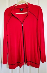 Citiknits 1X Women's Slinky Travel Knit Jacket Zip Holiday Party No Iron - Picture 1 of 6