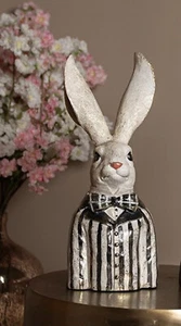 edle Oster Büste Clayre & Eef schwarz / weiß 42 cm hoch - Bild 1 von 6