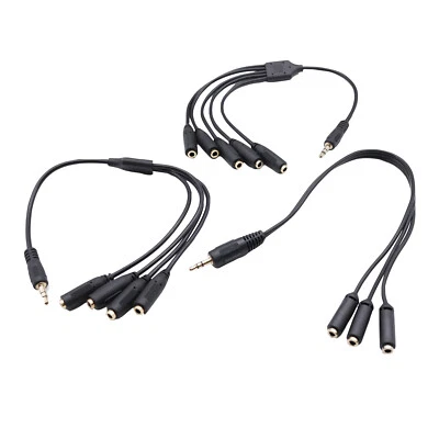 Cable para auriculares de audio divisor de 3,5 mm TRS macho a 3/4/5 vías hembra - Imagen 1 de 4
