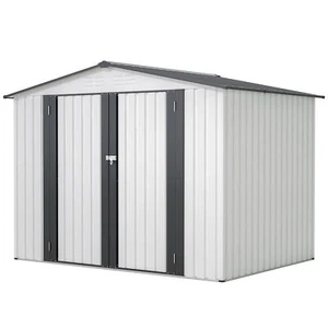 8'x6' Outdoor Metal Storage Shed Utility Tool Storage Lockable Door Garden Patio - Picture 1 of 17