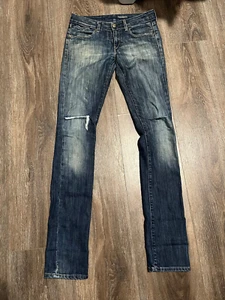 Womens Replay Distresses Blue Denim Jeans low rise WV 514 030 Waist 26 34 - Picture 1 of 5