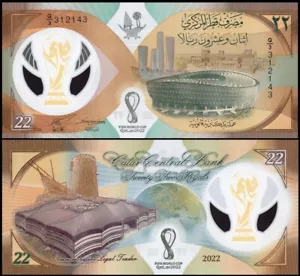 Polímero Qatar 22 Riyal 2022 P-39 Copa Mundial de la FIFA 2022 UNC - Imagen 1 de 1