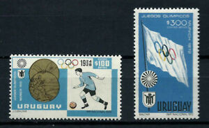 URUGUAY, SCOTT # C387-C388, SET OF 2 MNH SOCCER GOLD MEDALS, OLYMPICS, 1972