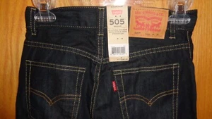 Levi's Boy's 505 Slim Fit Straight Leg Dark Blue Jeans 12 Slim 24x26 NEW w TAGS - Picture 1 of 5