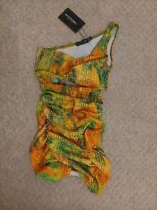Mini abito verde pelle di serpente Teens Pretty Little Thing taglia 6 - Foto 1 di 7