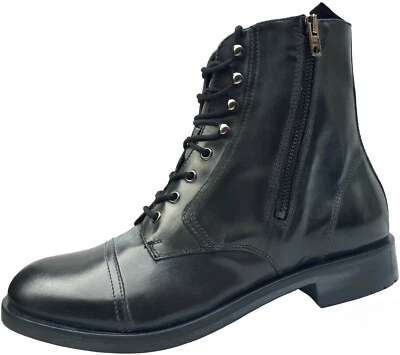 Diesel D-Serberhus DBB Herren Boots Gr. 41-46 Stiefel Schwarz-Metallic Leder neu