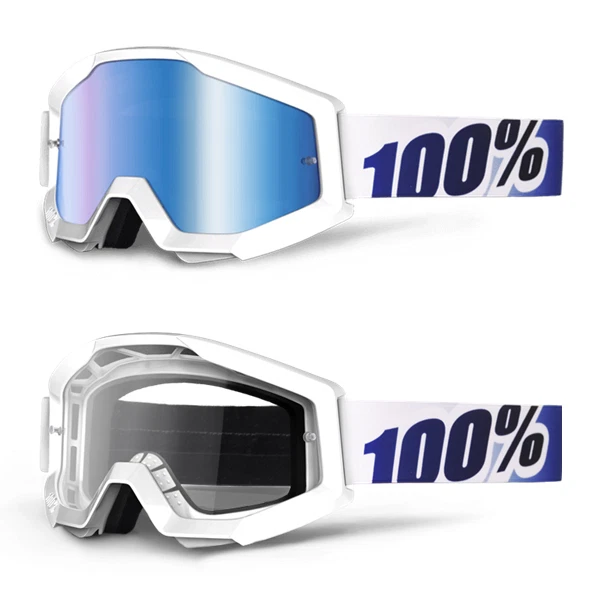 2017 100% Estratos Motocross MX Bicicleta MTB Gafas Hielo Edad Blanco - Imagen 1 de 1