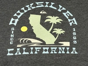 Quiksilver Men's GRAY T-Shirt Size L - LARGE - Regular Fit 2 Sided - California - Picture 1 of 21