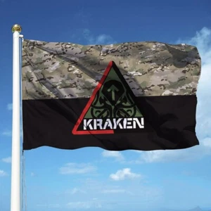 MILITÄRFLAGGE UKRAINE SPEZIALEINHEIT KRAKEN Größe 90/60cm - Bild 1 von 1