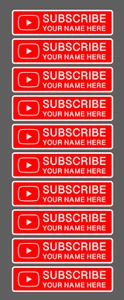 SUBSCRIBE Channel Your Name PACK OF 10 Vinyl Decal Sticker 4" - Picture 1 of 1