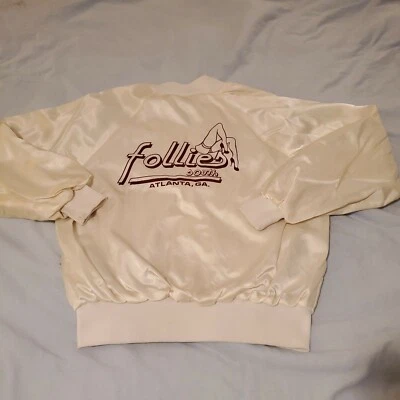 Large Vintage Follies Nylon Jacket hip hop atlanta strip club retro rap vtg USA - Image 1 of 4