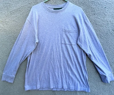 Vtg Scandia Woods Men's Large Heather Gray Long Sleeve Crew Neck Pocket T Shirt - Image 1 of 4