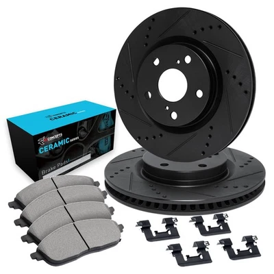 For Lincoln MKZ 17-20 Brake Kit eLINE Series Drilled & Slotted Front Brake Kit w Foto 1 de 4