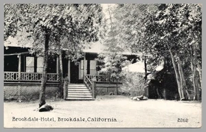 Postal Brookdale Hotel California CA c1920 blanco y negro vista exterior WB c1925 UNP - Imagen 1 de 2