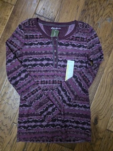 Eddie Bauer Women's Thermal Top Sz Med NWT Red/maroon  - Picture 1 of 3