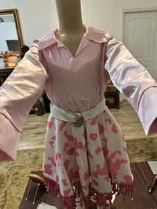 Cowgirl Halloween Costume Dress Chasing Fireflies Size 8 Girls Pink White - Picture 1 of 14