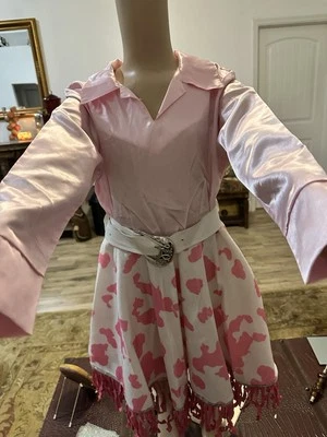 Cowgirl Halloween Costume Dress Chasing Fireflies Size 8 Girls Pink White - Image 1 of 4