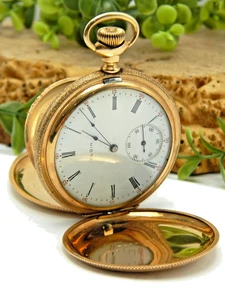Very Clean 16 size Gold Filled Hunting Case Pocket watch Elgin Gr 290 model 6 7J - Picture 1 of 15