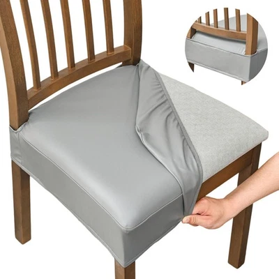 NILUOH Juego de 2 Fundas de Asiento Impermeables para Sillas de Comedor, Cuero PU Cha... Foto 1 de 4