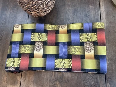 4 Yards “Reflection' by Sasha K Studio for EBI Fabric Geometric Gold Glitter Yd - Image 1 of 4