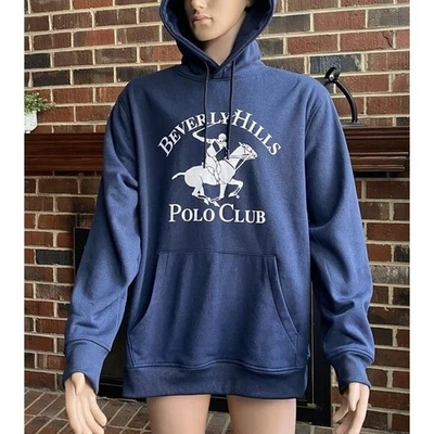 Suéter con Capucha Beverly Hills Para Hombre Azul Brezo Talla L Unisex Manga Larga Nuevo Foto 1 de 4