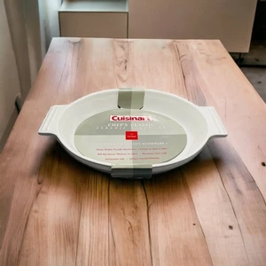 Lifetime Casserole CUISINART Chefs Classic Ceramic White Glazed Oval Baking Dish - Picture 1 of 4