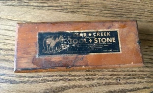 Old Bear Creek Tool Sharpening Stone in Antique Mortise Corner Wood Box - Picture 1 of 7