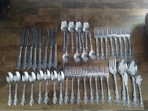 45 Oneida Community Brahms Edelstahl Besteck 45 Teile Servieren für 8 + Servieren - Bild 1 von 8
