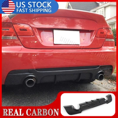 PARA BMW E92 E93 M-Sport 07-12 FIBRA DE CARBONO REAL Parachoques Trasero Difusor Alerón Labial Foto 1 de 4