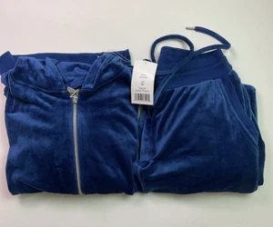 Felina Ladies 2-Piece Soft Luxe Velour Zip Hoodie & Jogger Set, Sodalite Blue XS - Picture 1 of 12
