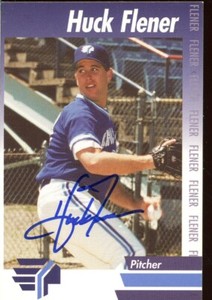 1995 Syracuse Chiefs HUCK FLENER Signed Card autograph AUTO BLUE JAYS RC