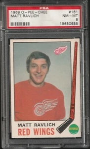 1969/70 OPC PSA 8 casi nuevo-como nuevo - Matt Ravlich (Detroit Red Wings) #161 - Imagen 1 de 2
