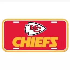 Kansas City Chiefs 6x12 Plastic Vanity Auto Tag Plate NFL LICENSED - Picture 1 of 1