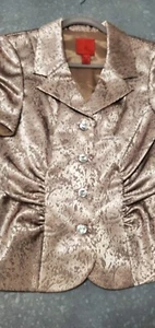 JS Collections Top Jacket Blouse Size 4 Pink Tan - Picture 1 of 9