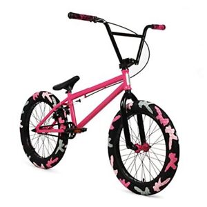 Elite BMX Bicycle 20" Model Freestyle Bike - 3 Piece Crank 20" Pink Combat