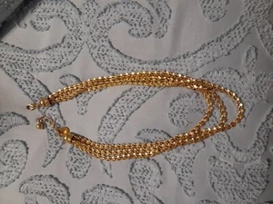 Chunky Triple Strand Anne Klein Goldtone Necklace #vintage Anne Klein - Picture 1 of 4