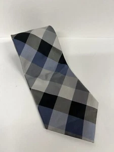 Corbata Izod para hombre 100 % seda a cuadros azul multicolor usada en excelente estado - Imagen 1 de 7