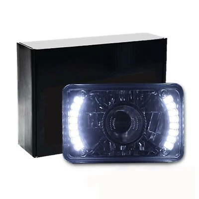 4X6" White LED Halo Projector Crystal Clear Headlight Halogen Headlamp Bulb Each - Image 1 of 4