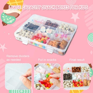 Kids Snack Box with 18 Removable Grids Compartments Snackle Trays for Travel Uk - Picture 1 of 10
