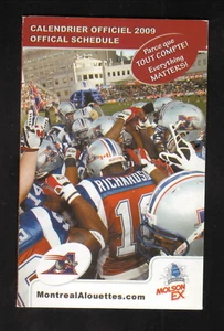 Montreal Alouettes--Horario de bolsillo 2009--Molson Ex--CFL - Imagen 1 de 2
