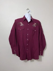 Ely Cattleman Western Shirt Men's 3XLPearl Snap Equestiran Rodeo Long Sleeve - Picture 1 of 6